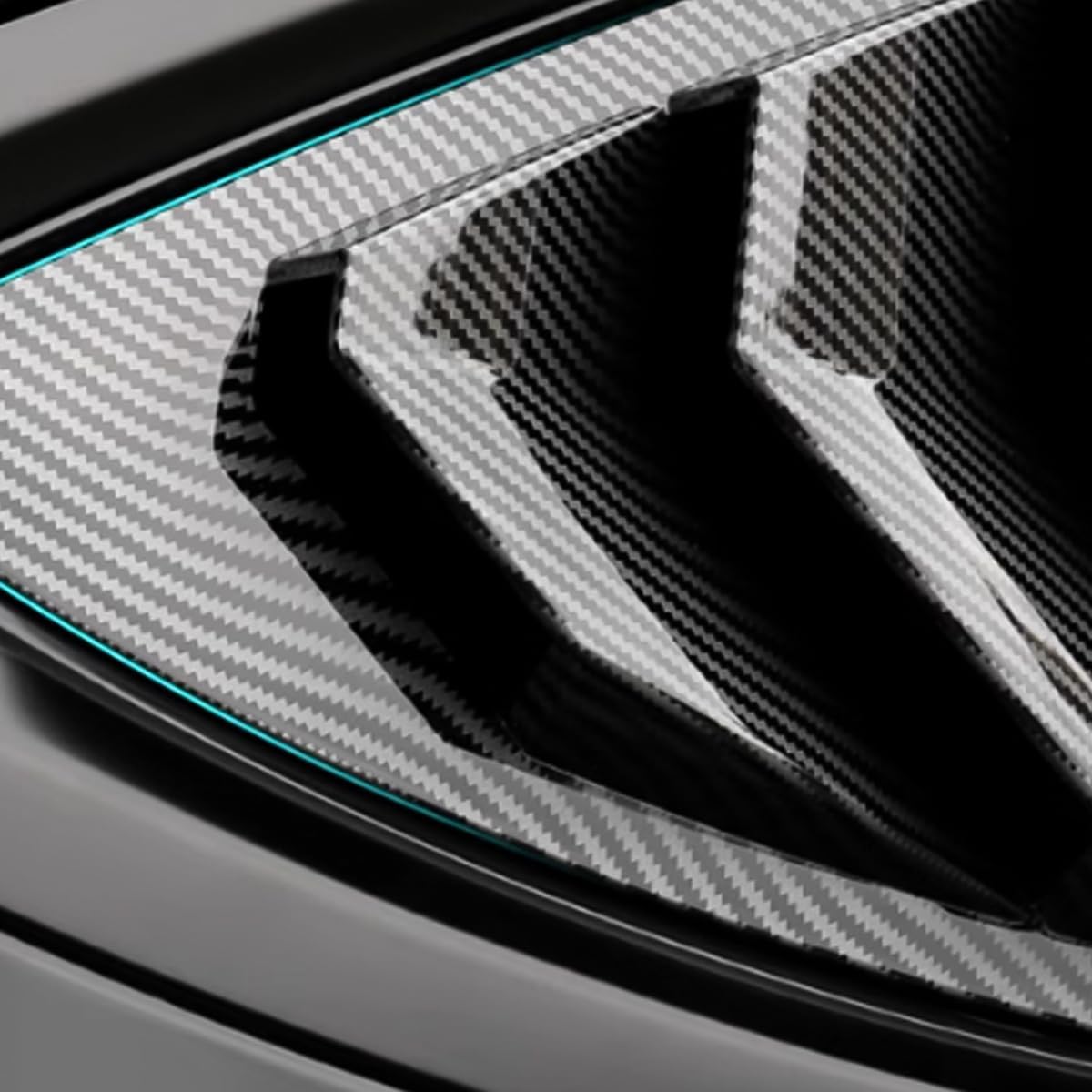 Detailed view of carbon fiber ABS louver fins for Toyota Camry 2025-2026, designed for aggressive racing-style aesthetics.