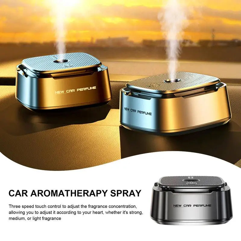 Ultrasonic Diffuser Pack - Car Aroma with adjustable mist levels, 15ml x 3 bottles, touch control for scent intensity.