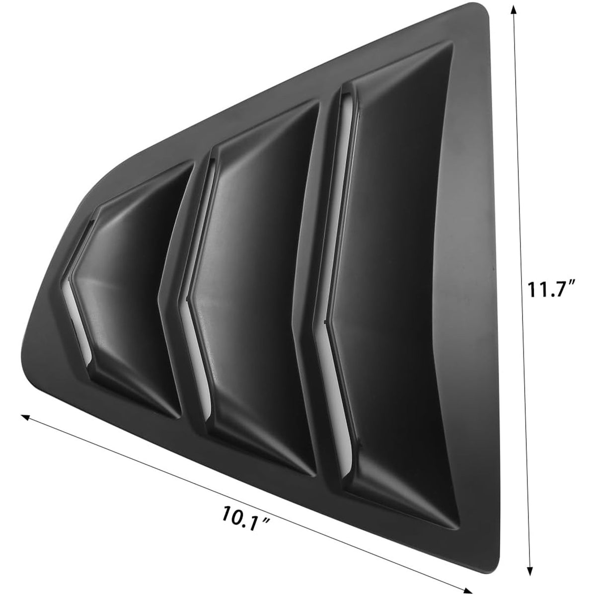 Toyota Camry Louvers Set - Rear Window 2018-2024 dimensions shown: 11.7 inches by 10.7 inches, perfect fit for rear windows.