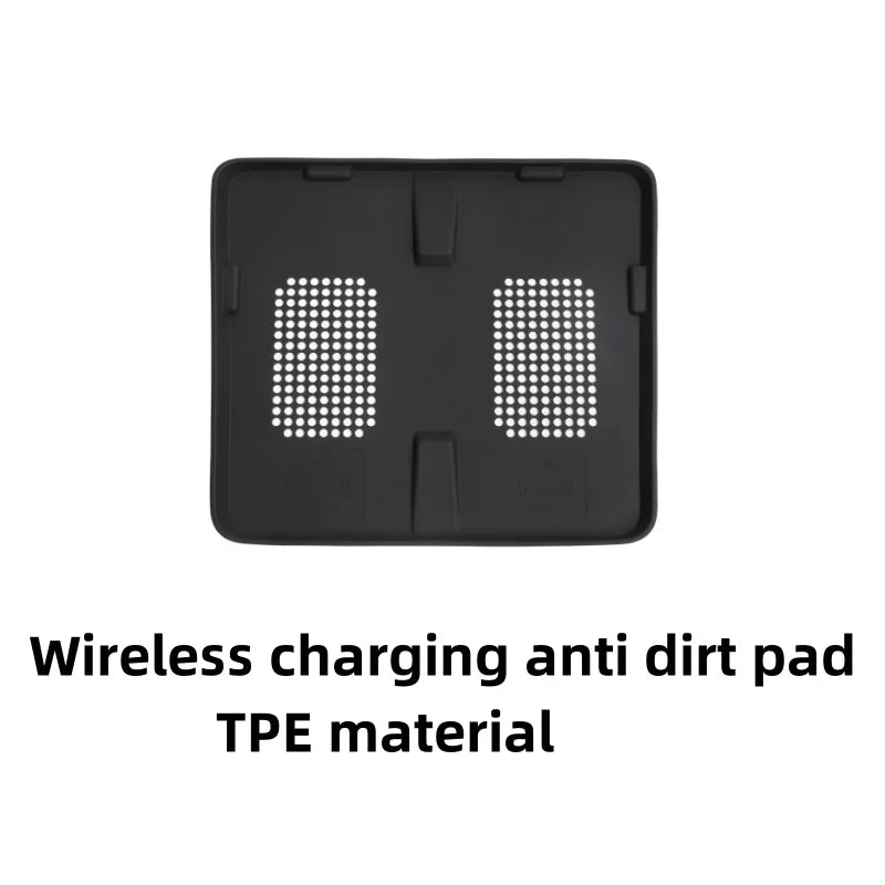 BYD Shark 2025 Organizer - TPE wireless charging anti-dirt pad protects charging area from debris while maintaining charging efficiency.