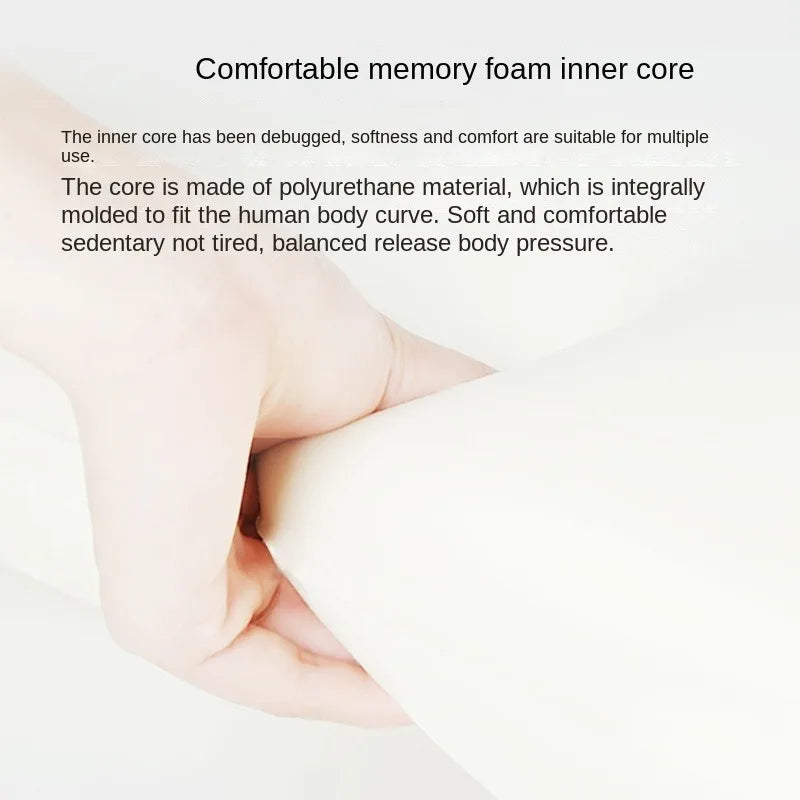 Close-up of memory foam core in Couples Cushion shows soft, pressure-relieving polyurethane material for long-lasting comfort.