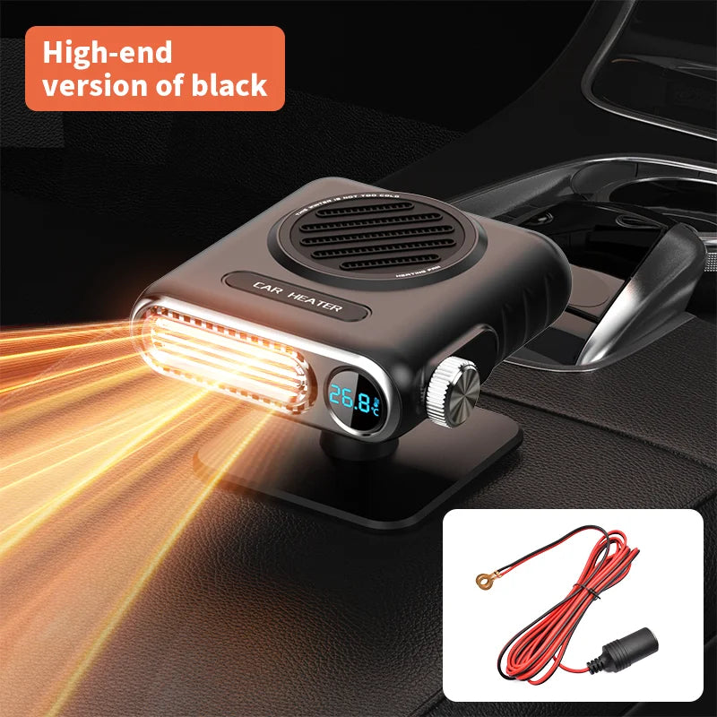 High-end Car Heater & Defogger - 12V/24V | Includes wiring kit, emits intense heat for fast defogging and cabin warming.