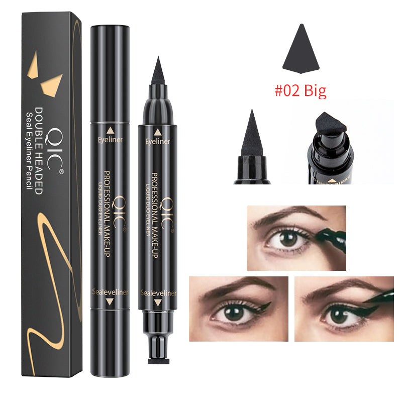 2-Swipe Cat Eye Hack Dual-Ended Magic Wand in #02 Big featuring bold waterproof stamp liner and smudge-proof liquid eyeliner for dramatic eyes.